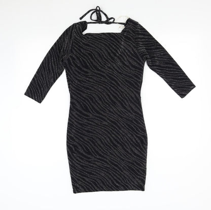 Preloved Lipsy Womens Black  Knit Bodycon  Size S - Front