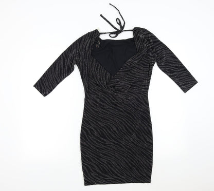 Preloved Lipsy Womens Black  Knit Bodycon  Size S - Back