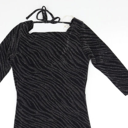 Preloved Lipsy Womens Black  Knit Bodycon  Size S - Detail