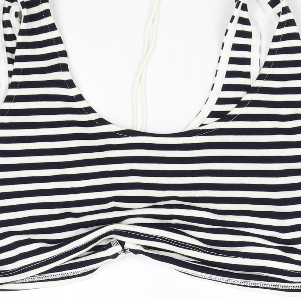 Topshop Womens Multicoloured Striped  Cropped Tank Size 12
