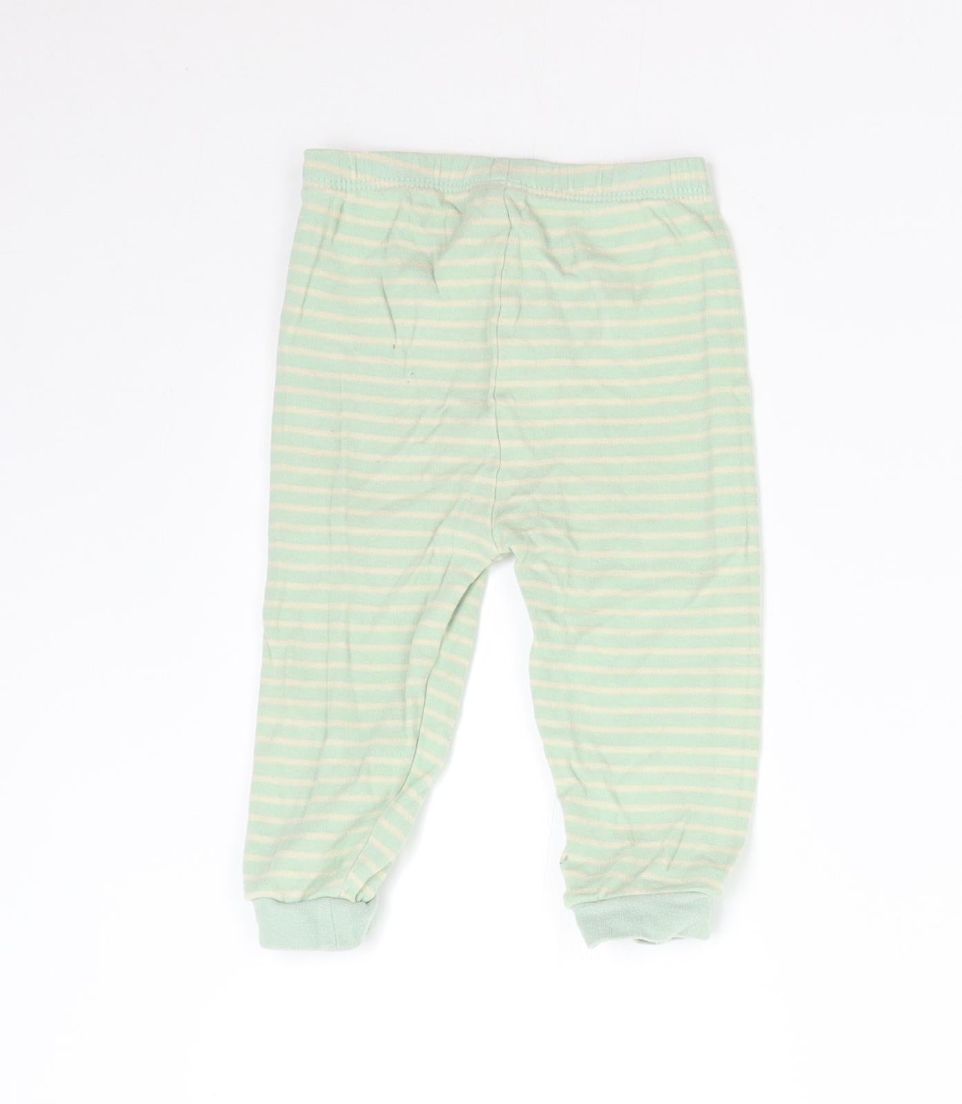 George Baby Green Striped  Track Pants Trousers Size 12-18 Months