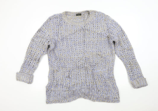 Originals Womens Blue  Knit Pullover Jumper Size M