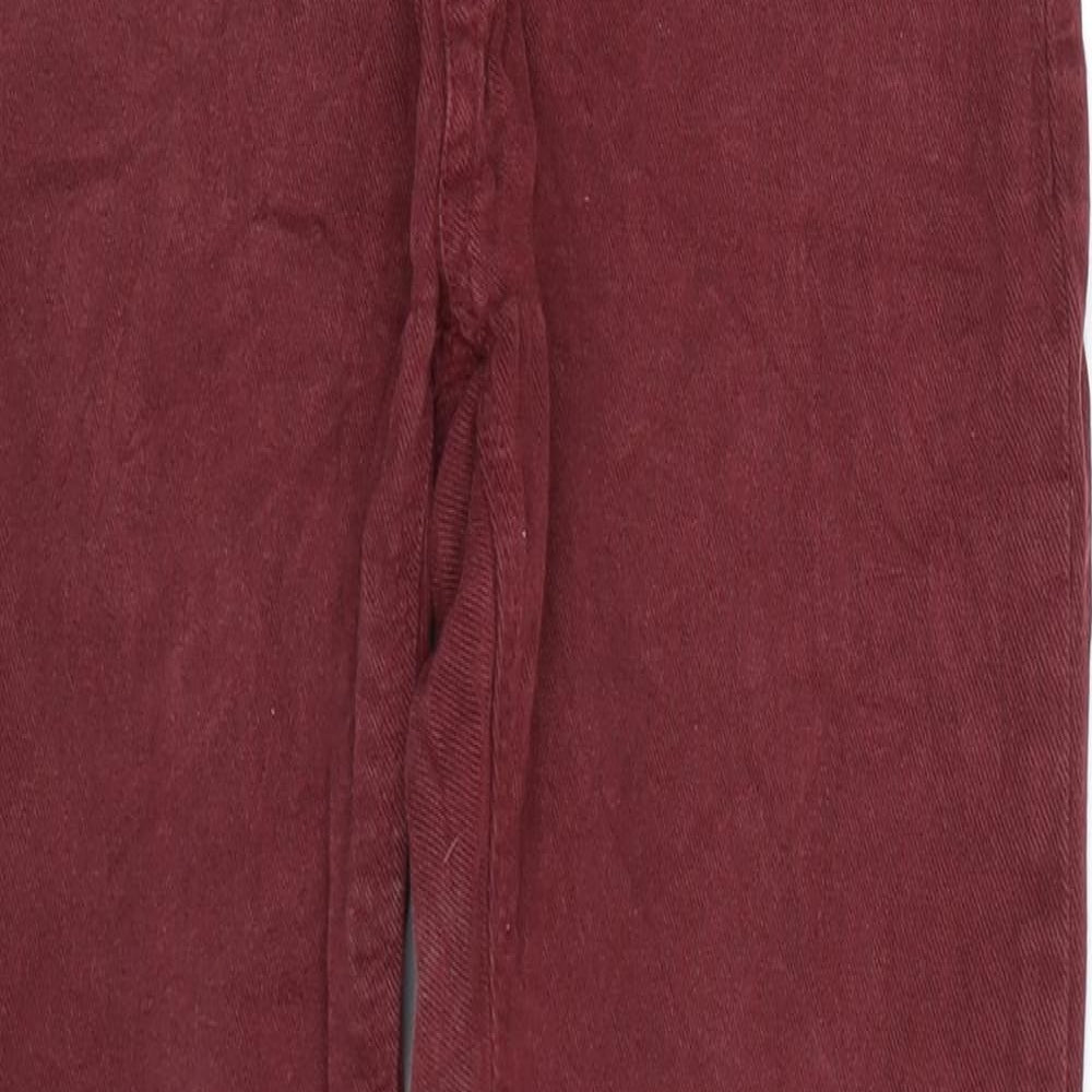Preworn Womens Red  Denim Skinny Jeans Size 27 L25 in
