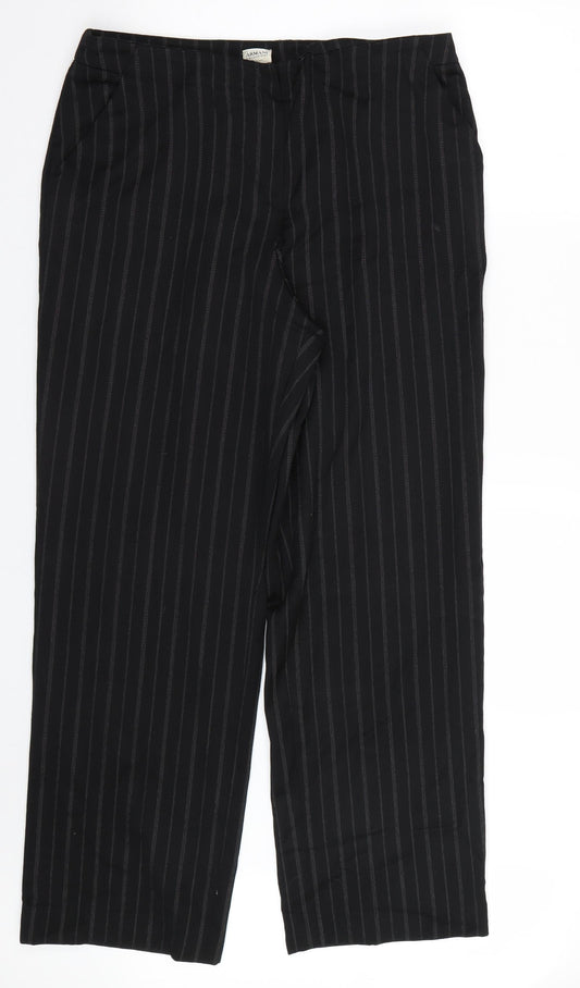 Armani  Womens Black Striped  Trousers  Size 20 L30 in