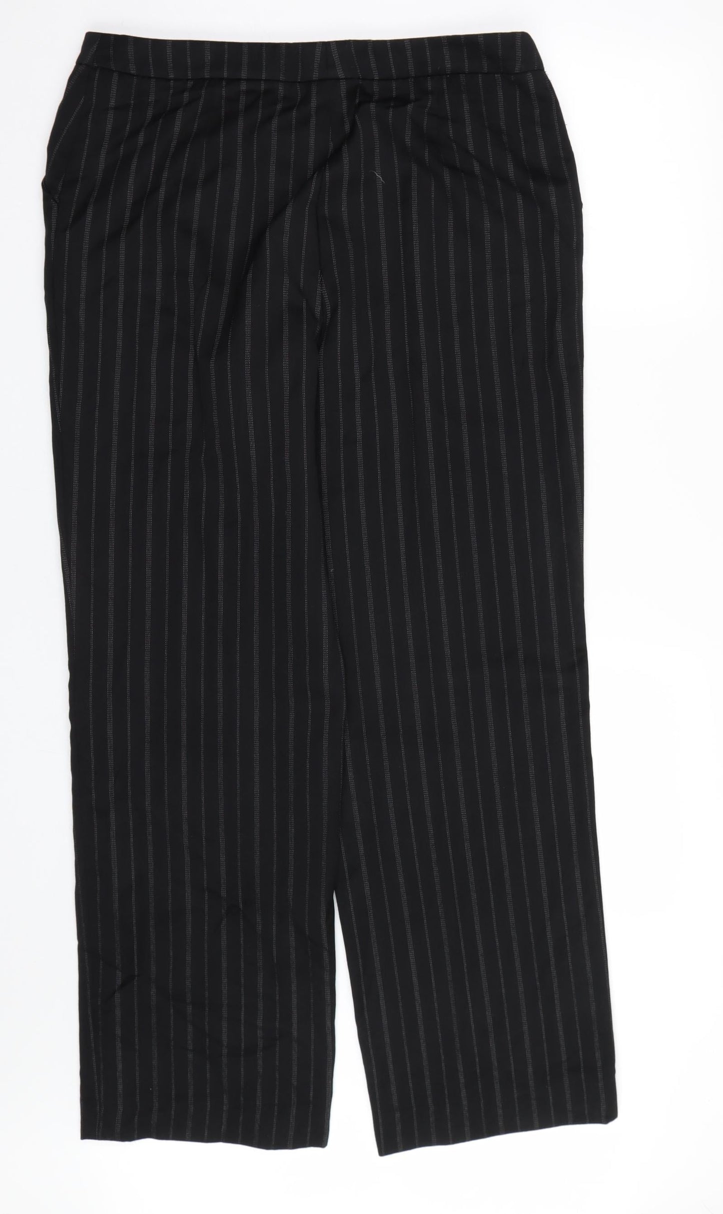 Armani  Womens Black Striped  Trousers  Size 20 L30 in