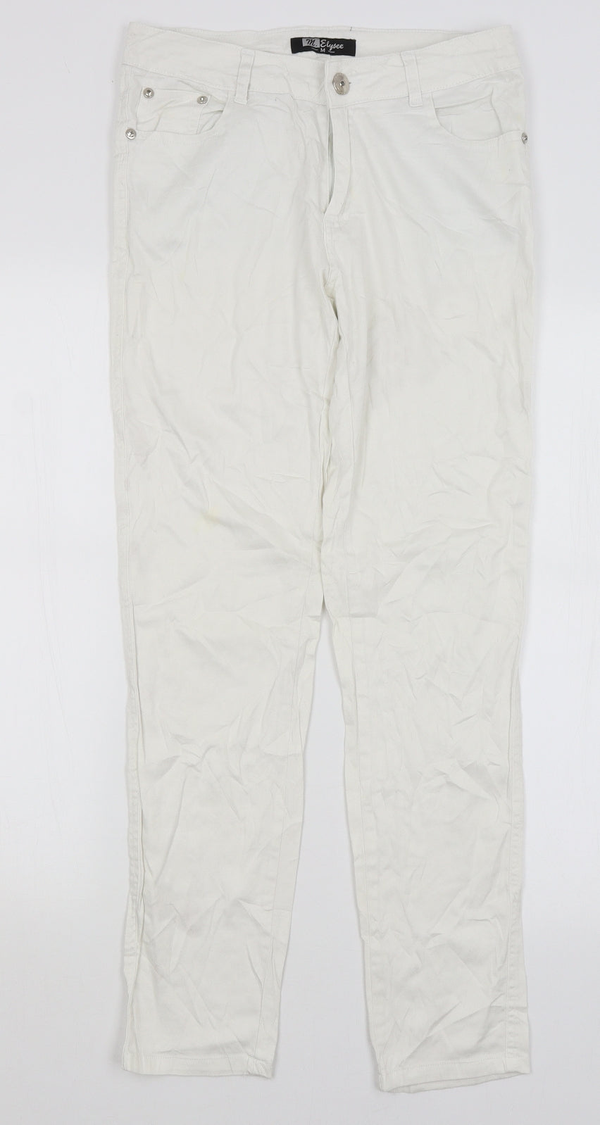 Elysee Womens White   Trousers  Size M L28 in