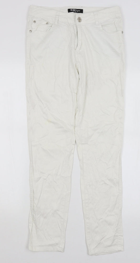 Elysee Womens White   Trousers  Size M L28 in