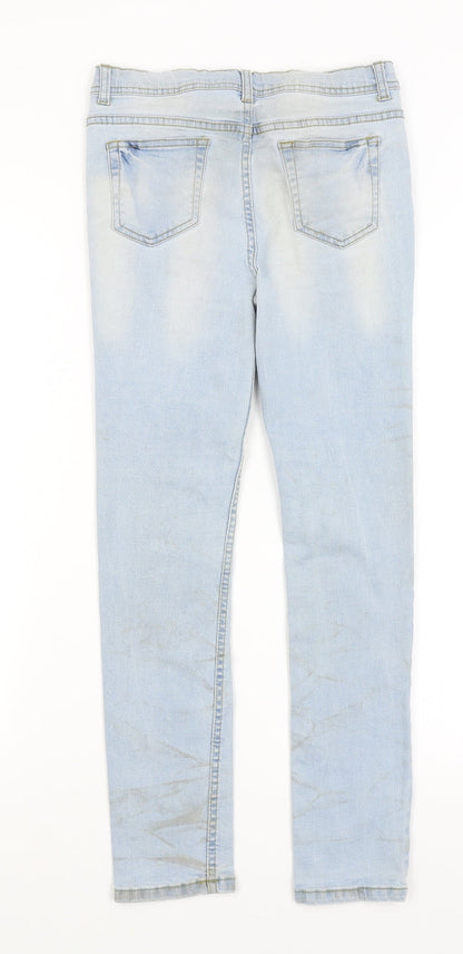 Back view of Denim Co girls’ blue skinny jeans, size 12-13, years