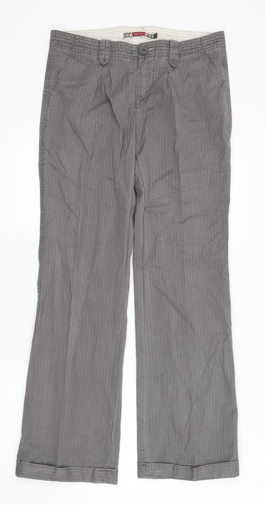 Carry Womens Grey Striped  Trousers  Size L L32 in