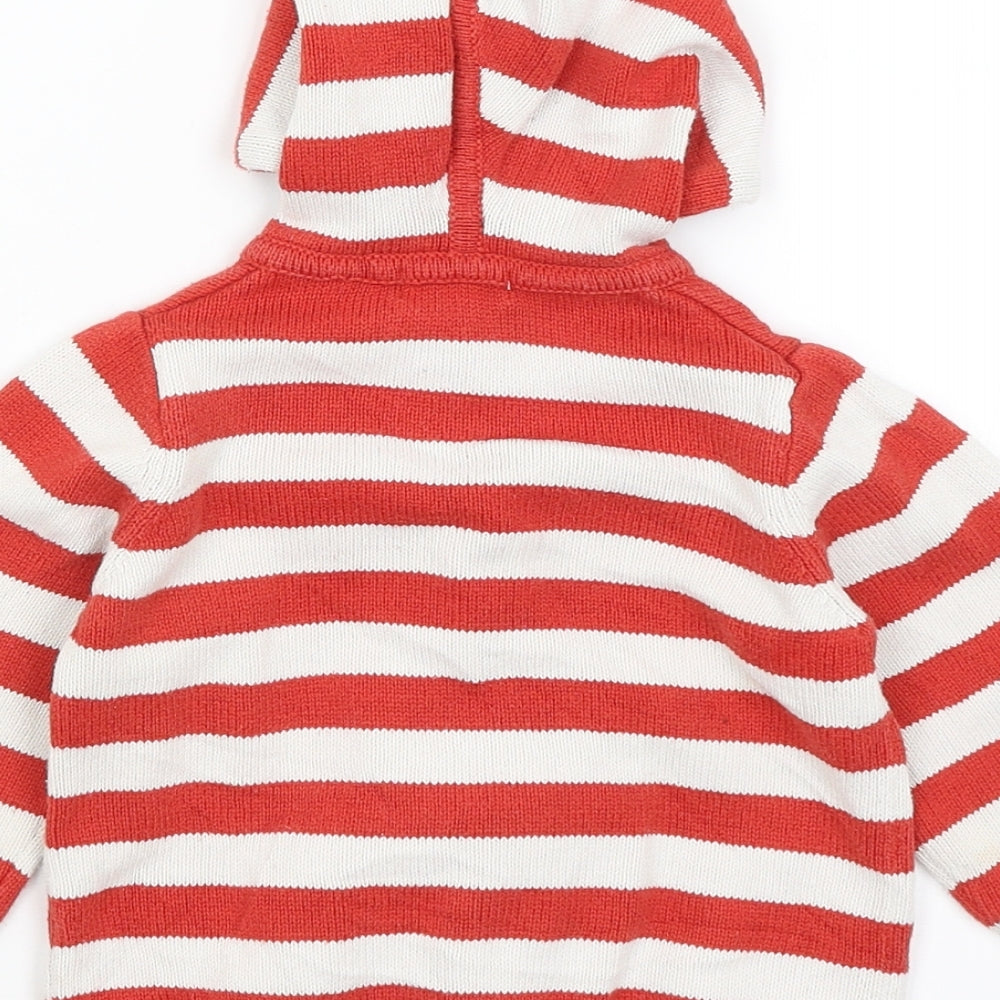 DP Girls Red Striped  Full Zip Hoodie Size 2 Years