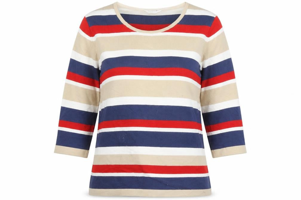 David Neiper Womens Beige Striped  Pullover Jumper Size 18