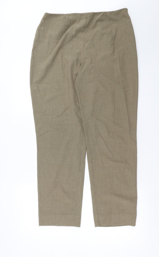 Marks and Spencer Womens Beige Check  Trousers  Size 16 L29 in
