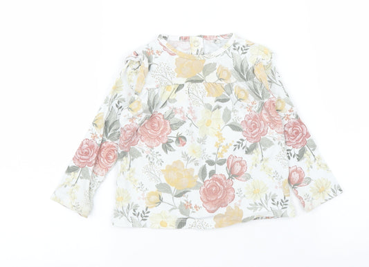 TU Girls White Floral  Chemise Pyjama Set Size 9-12 Months