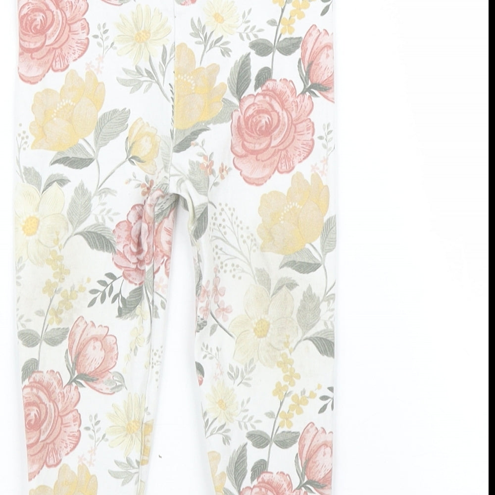 TU Girls White Floral  Chemise Pyjama Set Size 9-12 Months
