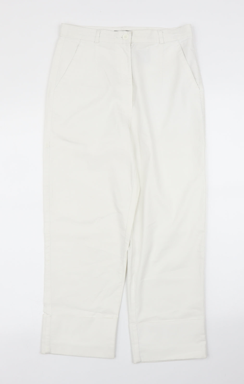 Sound No 1 Womens White  Rayon Capri Trousers Size 8 L22 in
