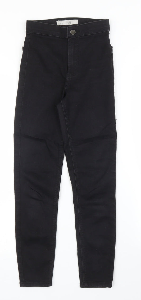Topshop Womens Black  Denim Skinny Jeans Size XS L23 in