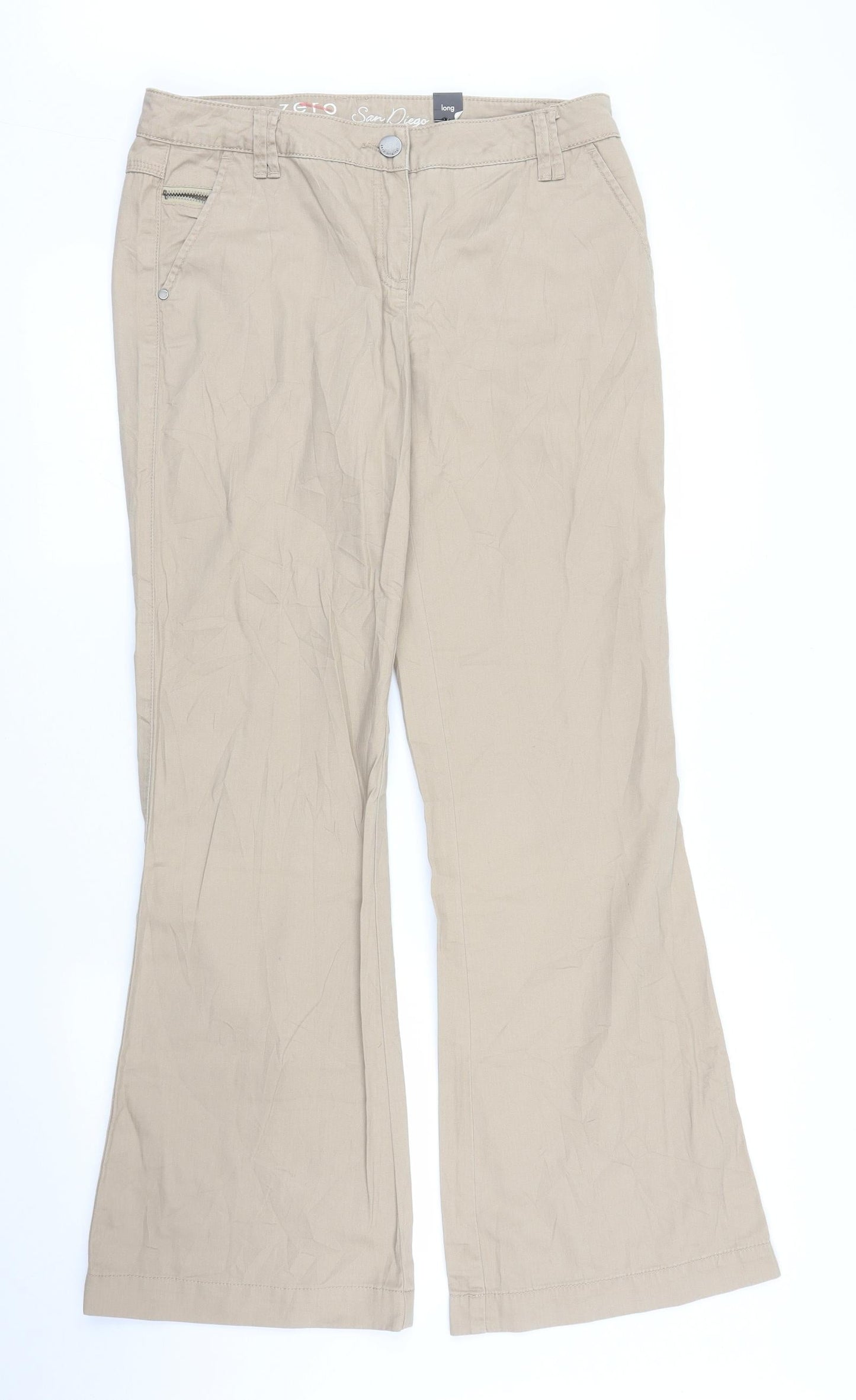 San Diego Womens Beige   Chino Trousers Size 10 L30 in