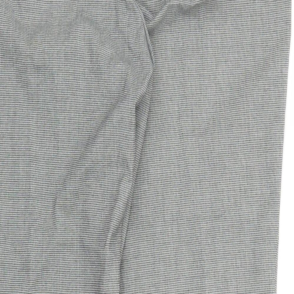Miss Selfridge Womens Grey Houndstooth  Pedal Pusher Trousers Size 12 L24 in