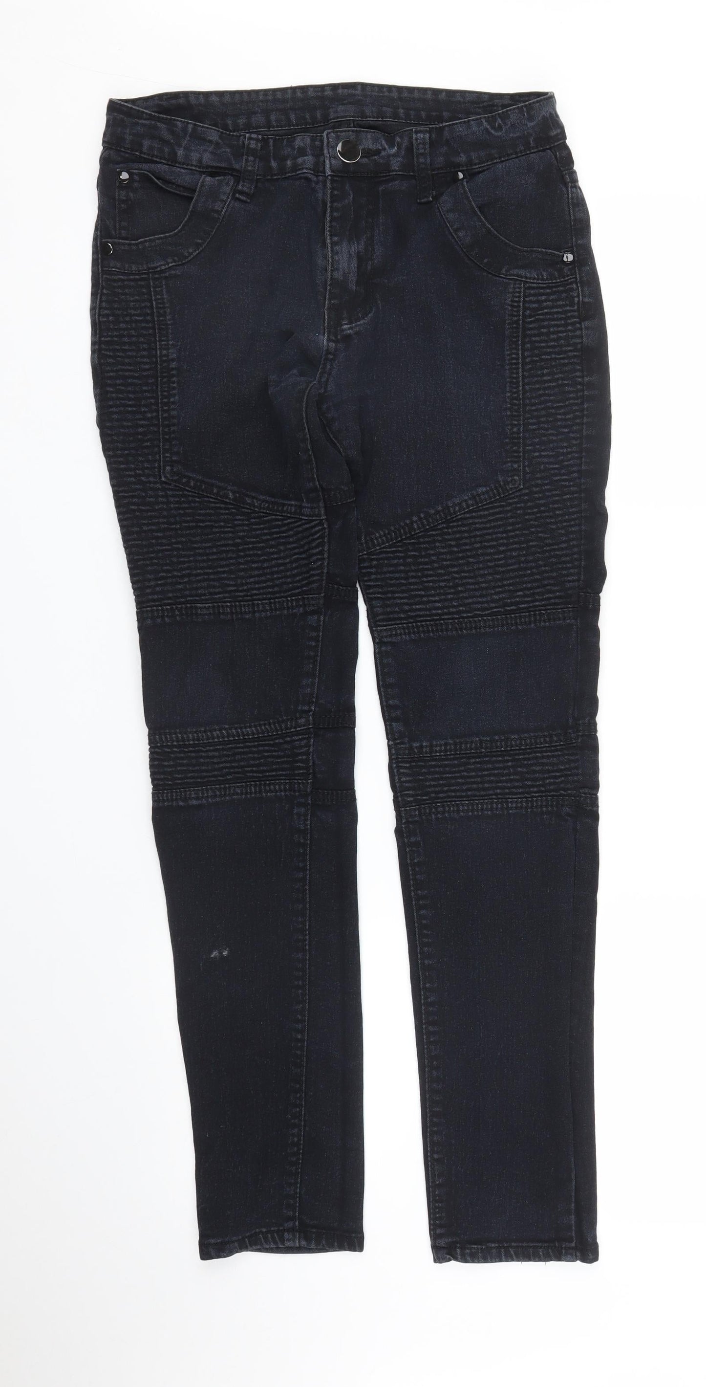 Preworn Womens Black  Denim Skinny Jeans Size 30 in L29 in