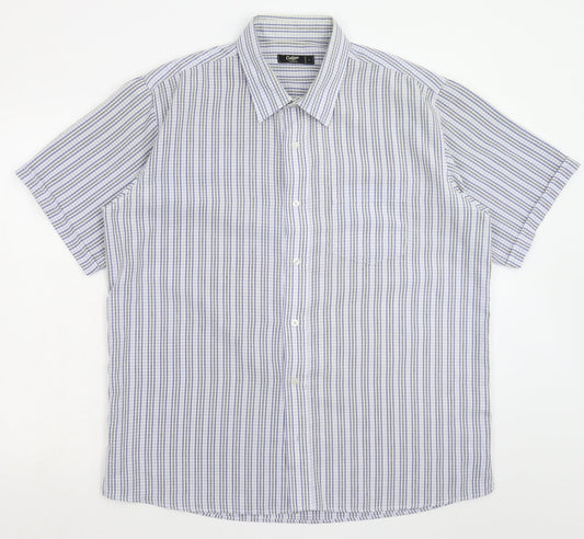 Cotton Traders Mens White Check   Button-Up Size L