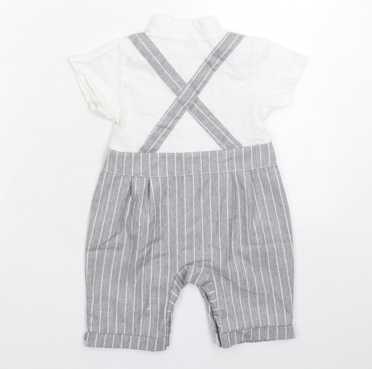 Nyan Cat Baby Grey Striped  Babygrow One-Piece Size 18-24 Months