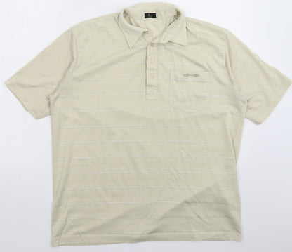 BHS Womens Beige Striped  Basic Polo Size M