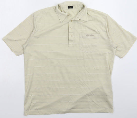 BHS Womens Beige Striped  Basic Polo Size M