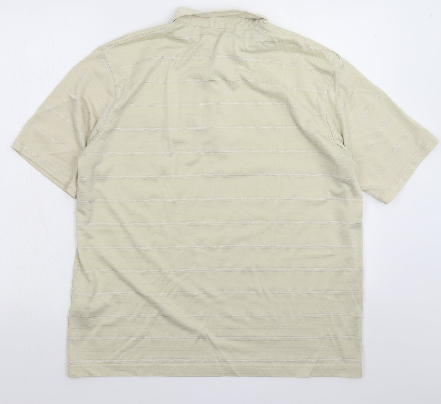 BHS Womens Beige Striped  Basic Polo Size M
