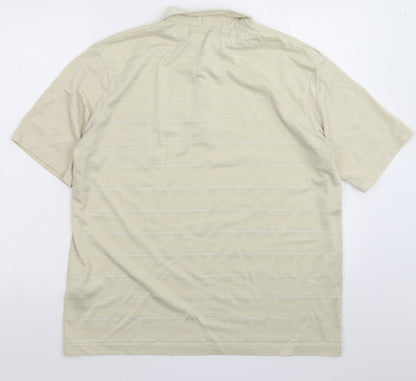 BHS Womens Beige Striped  Basic Polo Size M