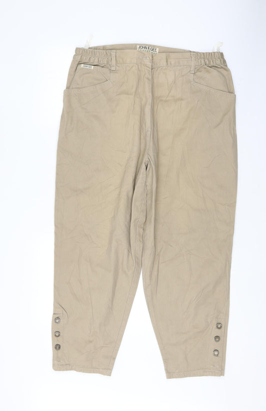 JOHN F. GEE Womens Beige   Trousers  Size 36 L26 in