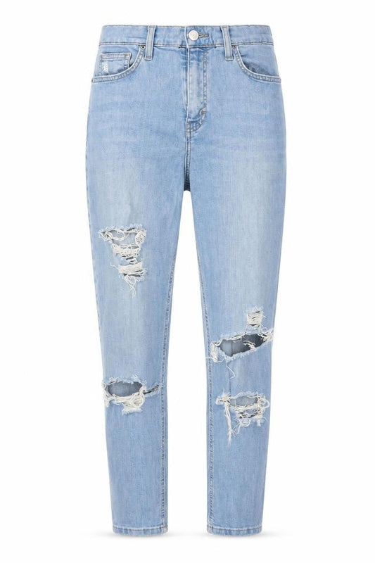 Topshop Womens Blue Houndstooth  Mom Jeans Size 30 L32 in