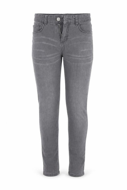 Front view of Denim & Co. girls’ grey skinny jeans, size 11-12, years