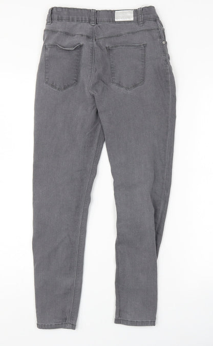 Back view of Denim & Co. girls’ grey skinny jeans, size 11-12, years