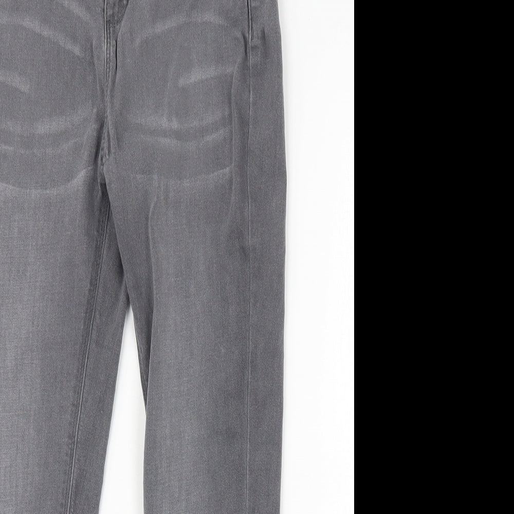 Close-up detail of Denim & Co. girls’ grey skinny jeans, size 11-12, years