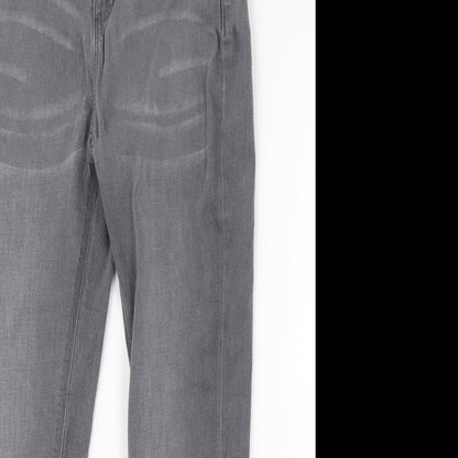 Close-up detail of Denim & Co. girls’ grey skinny jeans, size 11-12, years