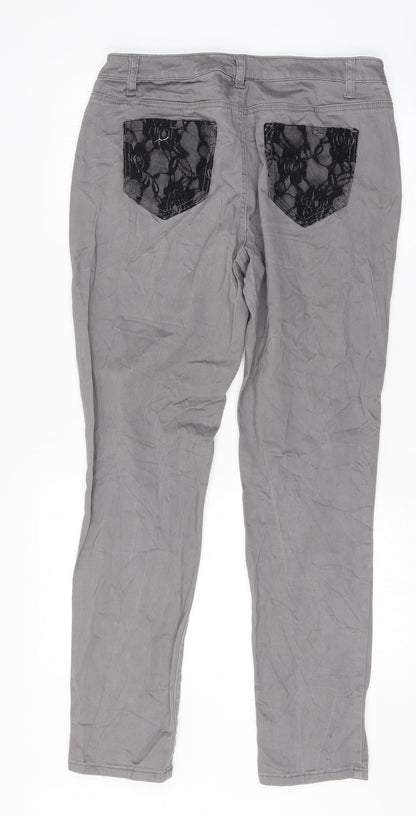 Bonprix Womens Grey Skinny Jeans Size 12 L30 in