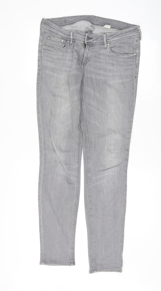 Preworn Womens Grey   Straight Jeans Size 34 L33 in