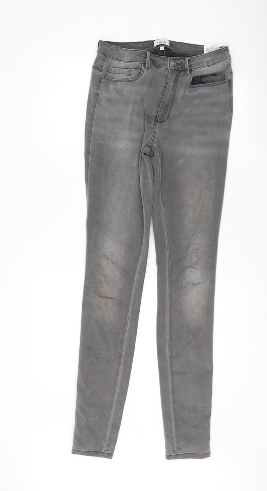 Only Womens Grey   Skinny Jeans Size 28 L33.5 in