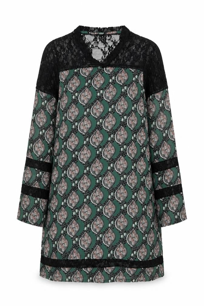 mismash Womens Green Argyle/Diamond  Shift  Size M