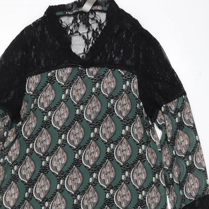 mismash Womens Green Argyle/Diamond  Shift  Size M