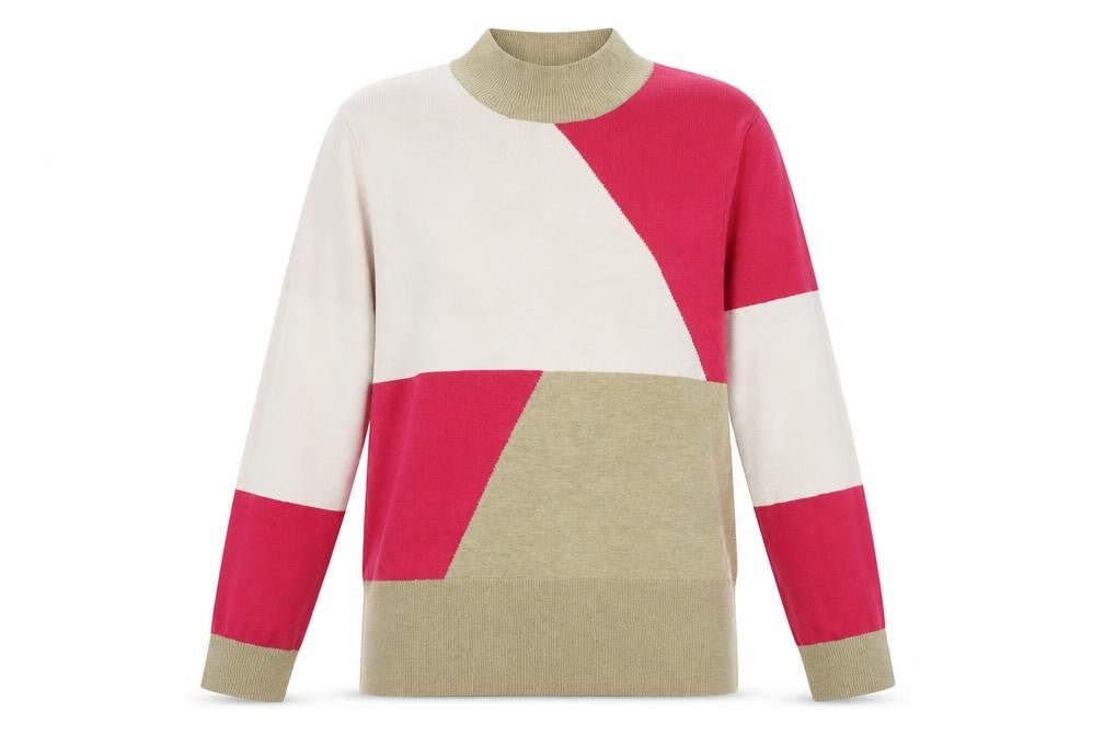 Marks & Spencer  Womens Brown Geometric  Pullover Jumper Size 12