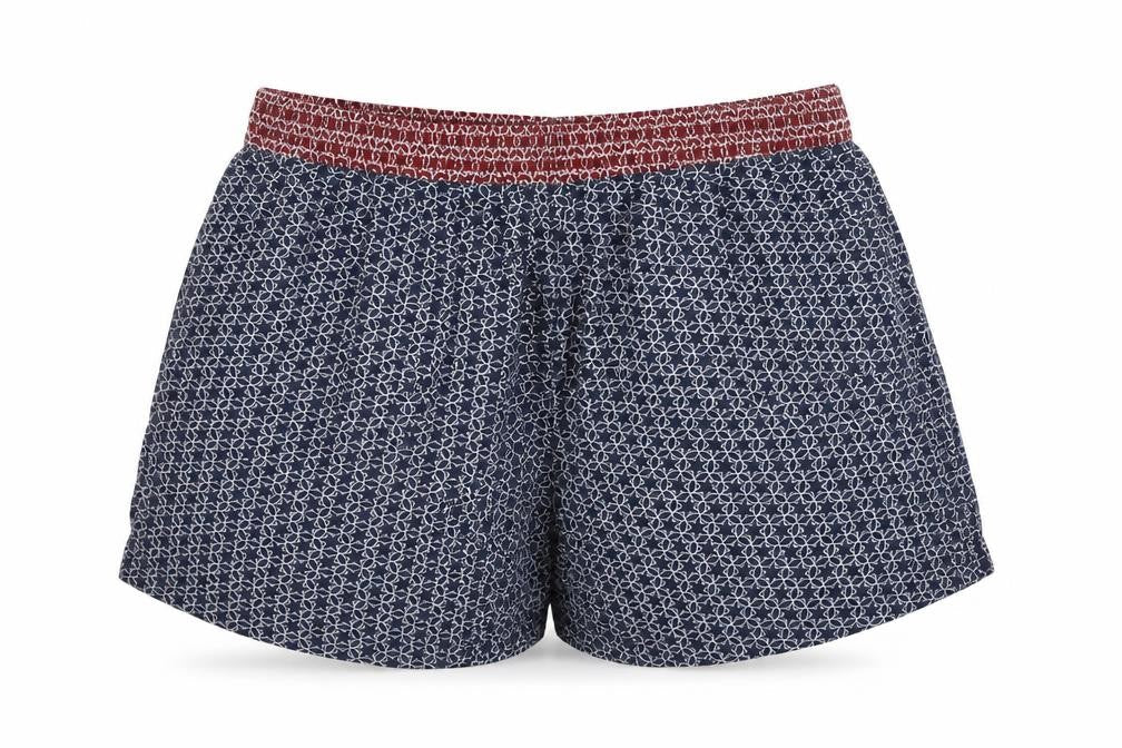 Papaya Womens Blue Geometric  Hot Pants Shorts Size 8