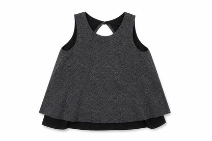 Front view of F&F girls’ grey basic tank, size 10-11, years
