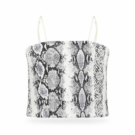 cameo rose    Womens White Animal Print  Basic Tank Size 8