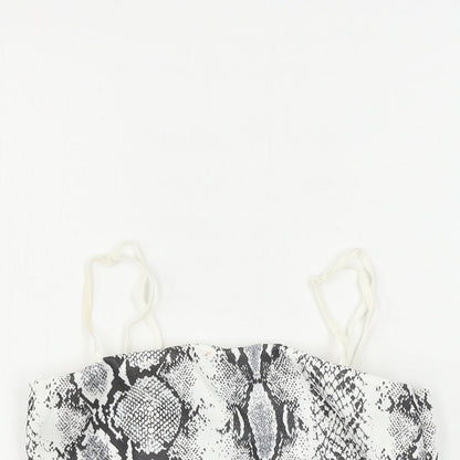 Cameo Rose Womens White Animal Print Basic Tank Size 8