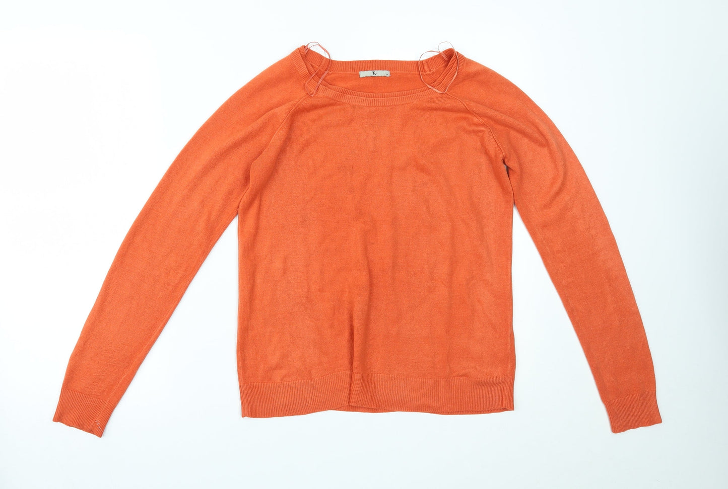 TU Womens Orange   Basic Blouse Size 10