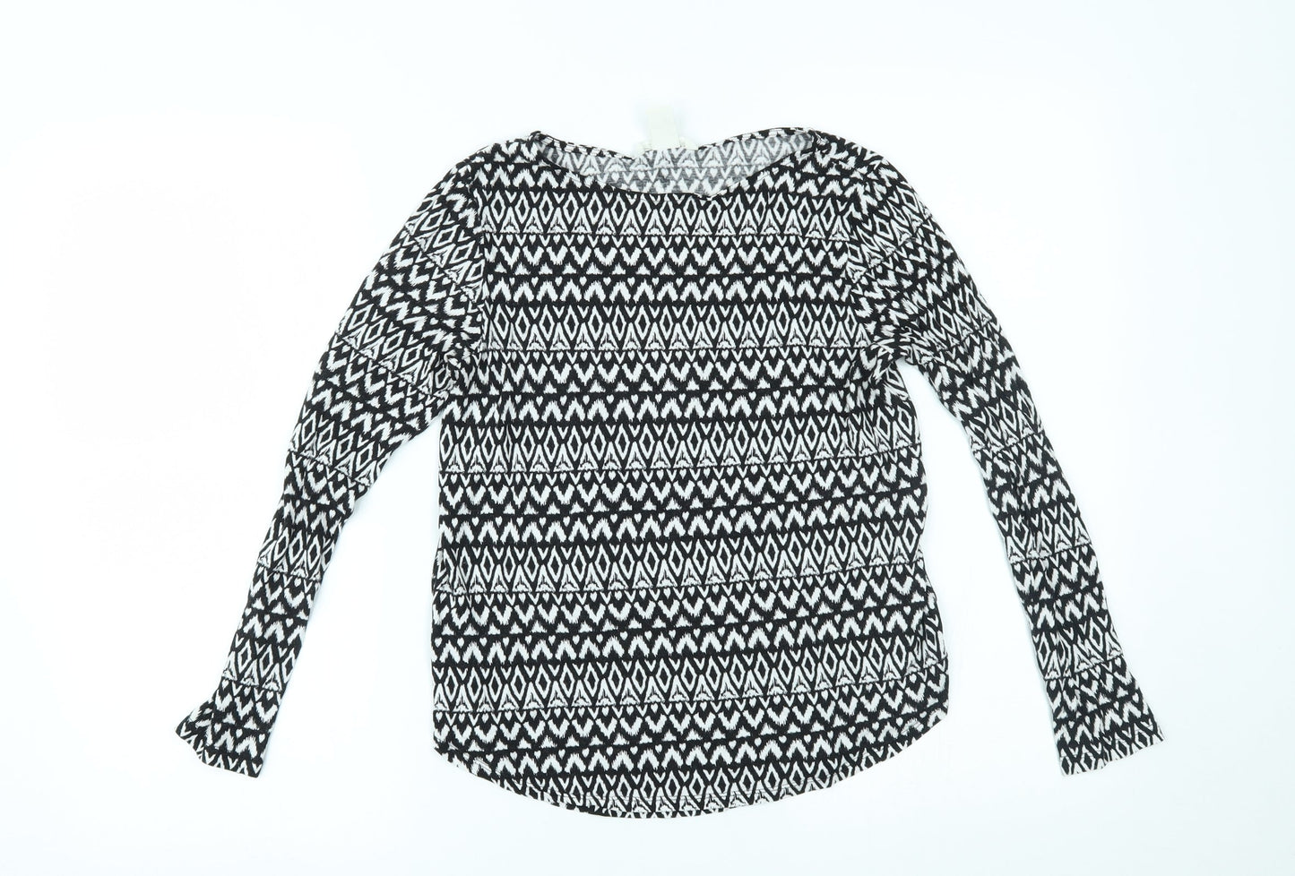H&M Womens Black Geometric  Basic Blouse Size S