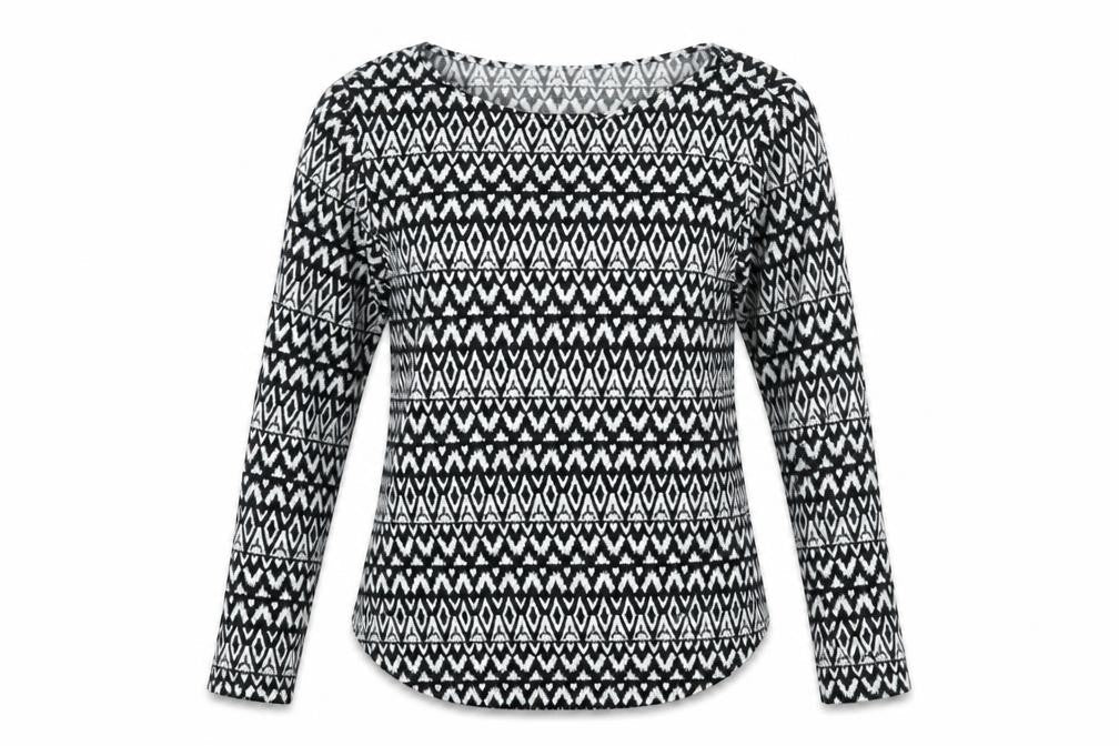 H&M Womens Black Geometric  Basic Blouse Size S