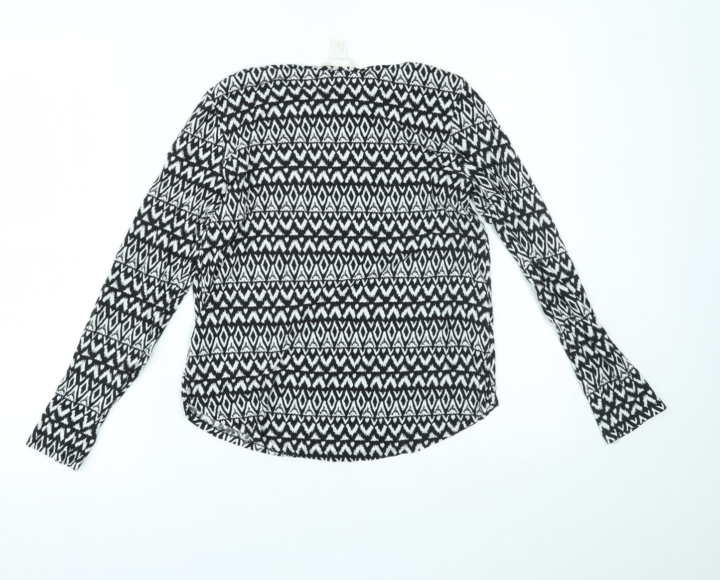 H&M Womens Black Geometric  Basic Blouse Size S