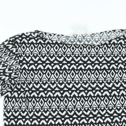 H&M Womens Black Geometric  Basic Blouse Size S